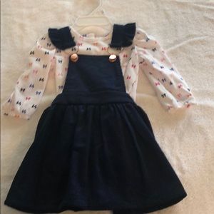 Nanette Baby long sleeve onesie & overall dress